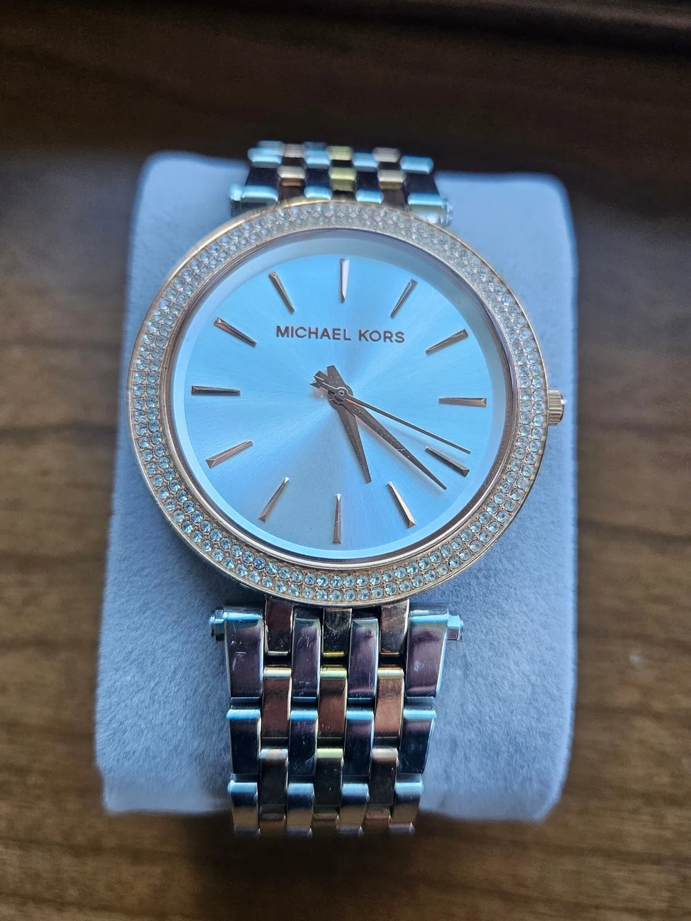 Michael Kors Light MOP Dial Two-Tone Crystal Bezel Watch